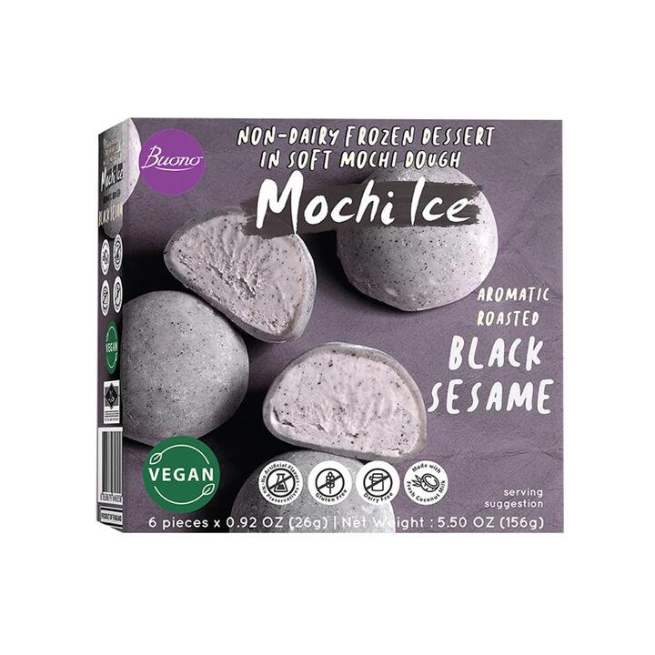 Buono Mochi Ice Cream Black Sesame Flavor 6pcs 156g Gourmet Grocer Buono Mochi Ice Cream Black Sesame Flavor 6pcs 156g