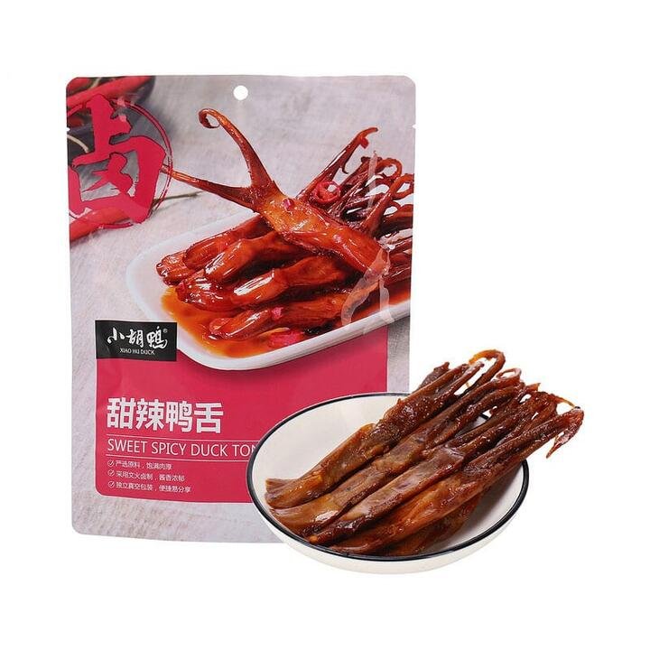 Xiao Hu Duck Sweet Spicy Duck Tongue – 95g Gourmet Grocer Xiao Hu Duck Sweet Spicy Duck Tongue - 95g