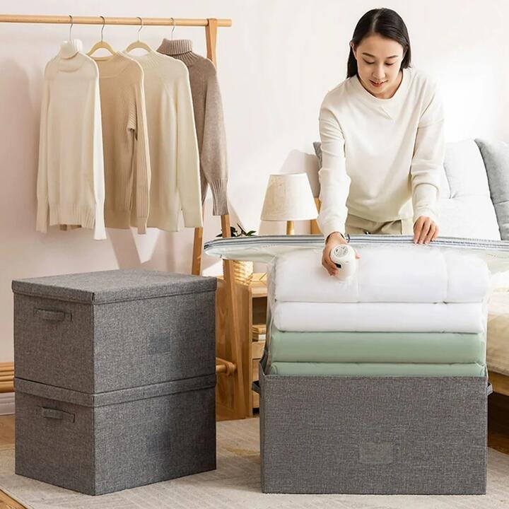 Taili Cotton and Linen Vacuum Storage Box 30x48x40cm Gourmet Grocer Taili Cotton and Linen Vacuum Storage Box 30x48x40cm
