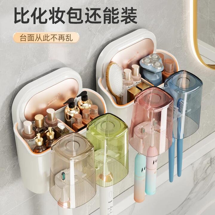 Taili Creative Toothbrush Holder for 2 People – White Gourmet Grocer Taili Creative Toothbrush Holder for 2 People - White
