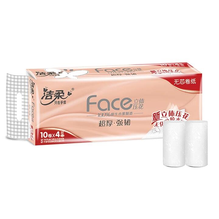 C&S Face4D Coreless Embossed Toilet Paper - 70g x 10 Rolls