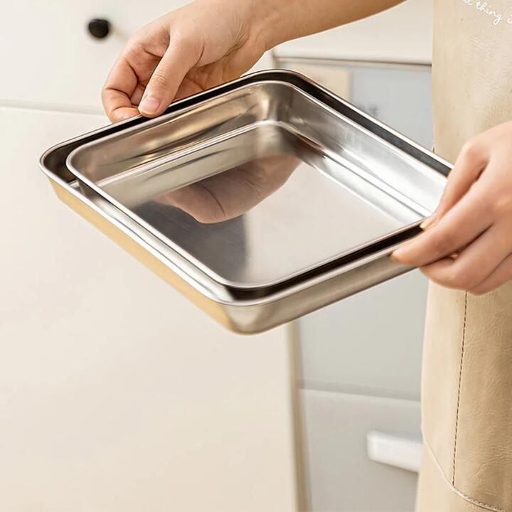 Modern SweetHome 304 Stainless Steel Steaming Tray Small 23.6*17.5*2.5cm Gourmet Grocer Modern SweetHome 304 Stainless Steel Steaming Tray Small 23.6*17.5*2.5cm