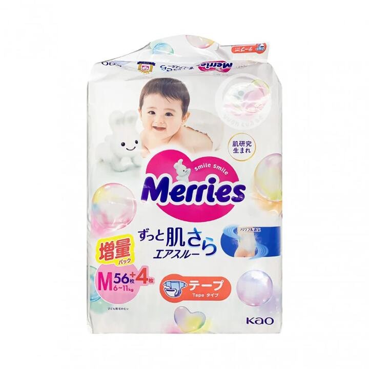 Merries Baby Diapers M Size 6kg – 60 Pieces Gourmet Grocer Merries Baby Diapers M Size 6kg - 60 Pieces