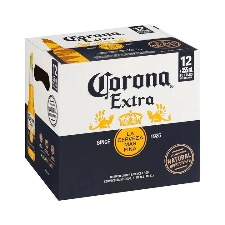 Corona Extra Beer 4.5% ABV - 355ml x 12 Bottles