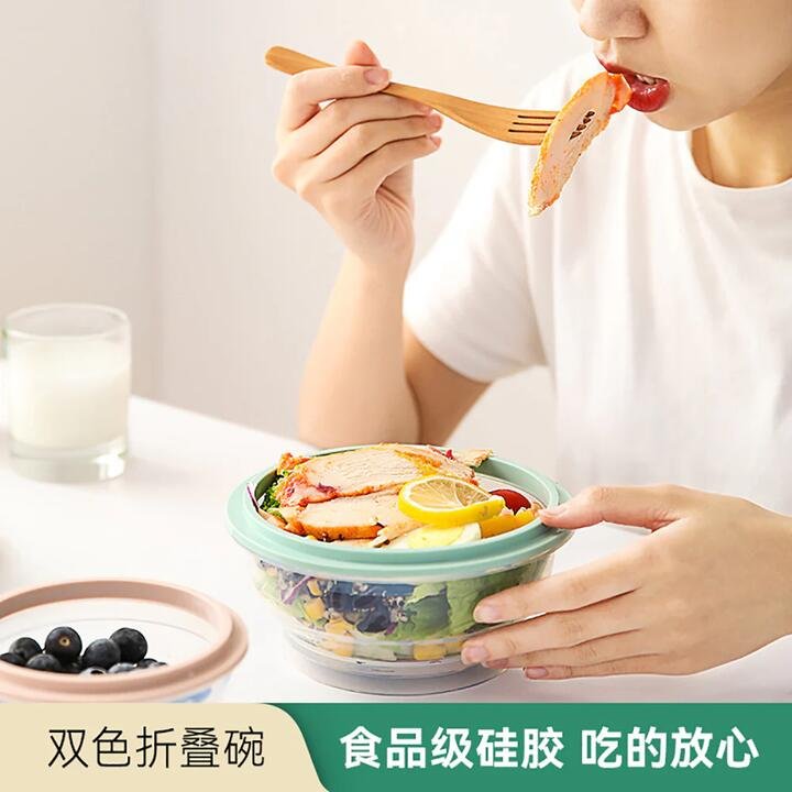 FaSola Dual-Color Collapsible Bowl Olive Green - 760ml