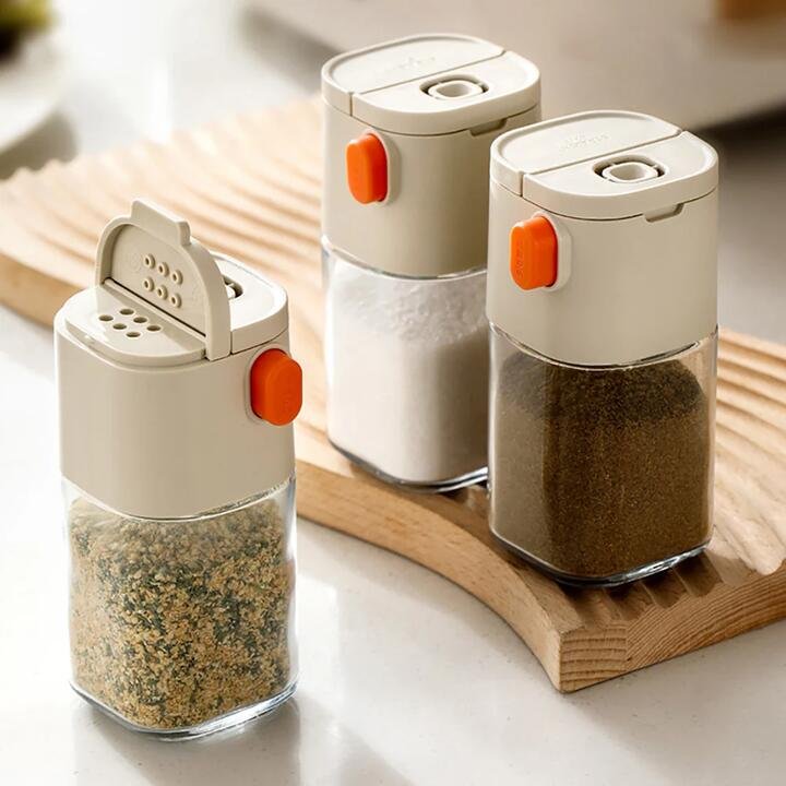 FaSoLa Dual-Function Seasoning Dispenser - Beige, 180ml