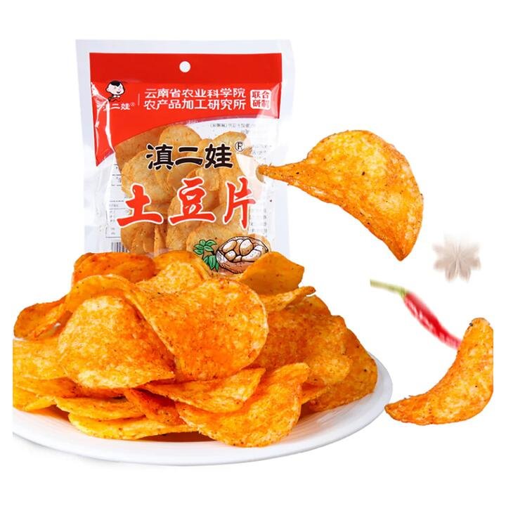 Dian Er Wa Spicy Potato Chips - 80g