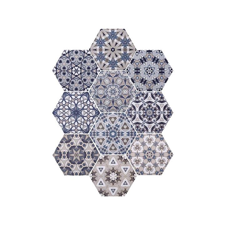 FaSoLa Hexagonal Anti-Slip Stickers with Vintage Pattern – 10 Pieces Gourmet Grocer FaSoLa Hexagonal Anti-Slip Stickers with Vintage Pattern - 10 Pieces