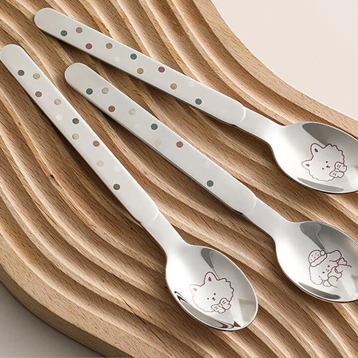 FaSoLa Colorful Printed Dining Spoon - Cute Dog Design