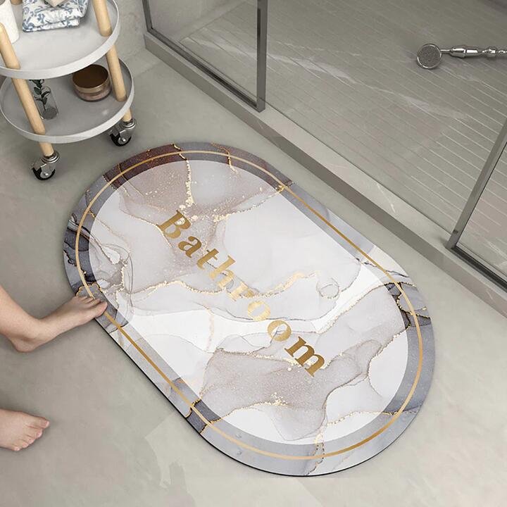 Non-Slip Absorbent Mat Agate Oval 45cm x 70cm