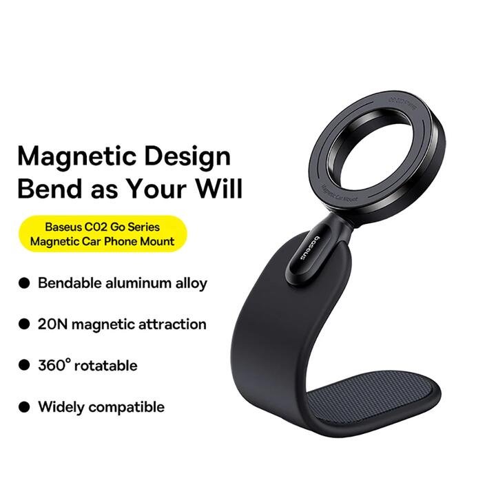 Baseus C02 Go Magnetic Car Phone Mount – Starry Black Gourmet Grocer Baseus C02 Go Magnetic Car Phone Mount - Starry Black