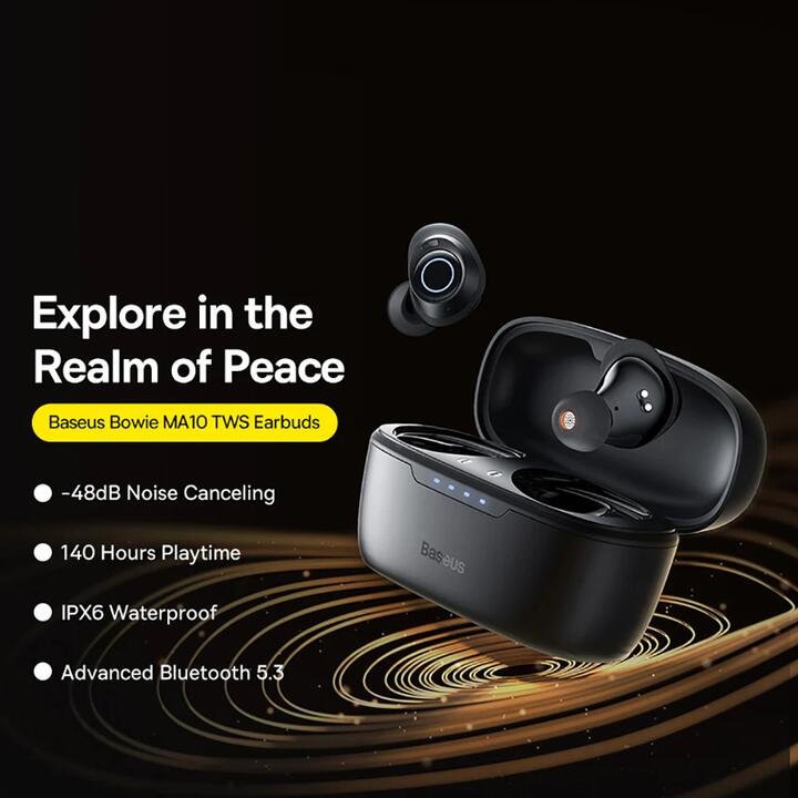 Baseus Bowie MA10 TWS Bluetooth Earbuds - Starry Black