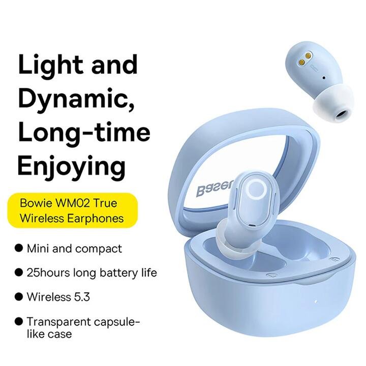 Baseus Bowie WM02 TWS True Wireless Earphones - Blue