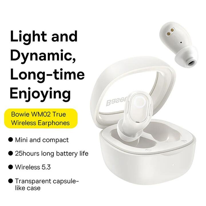 Baseus Bowie WM02 TWS True Wireless Earphones - Cream White