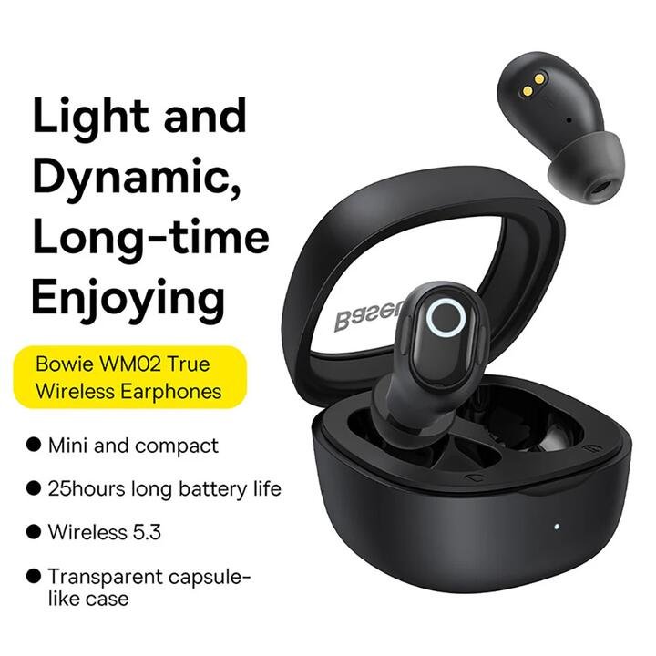 Baseus Bowie WM02 TWS True Wireless Bluetooth Earphones - Black