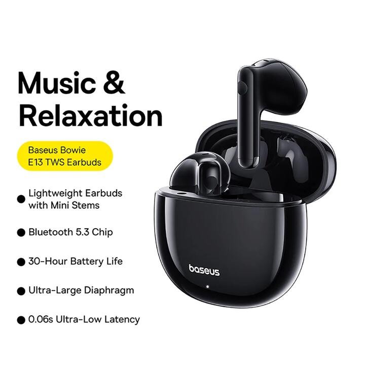 Baseus Bowie E13 TWS Bluetooth Earbuds - Starry Black