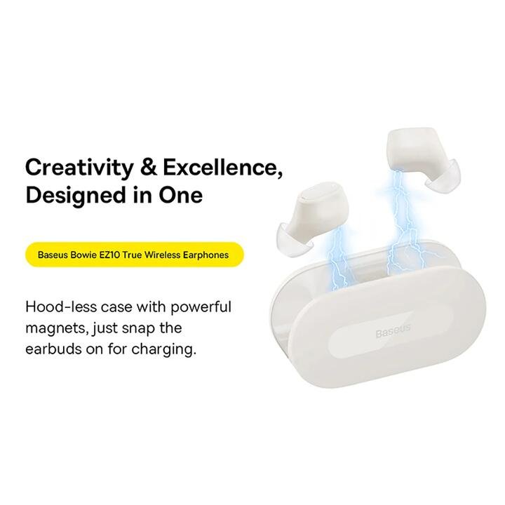 Baseus Bowie EZ10 TWS True Wireless Earphones - Starlight White