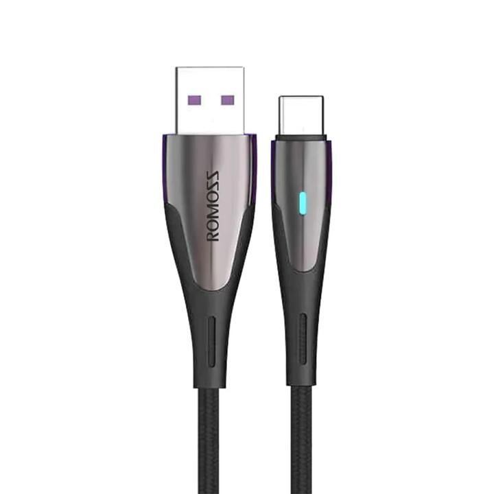 Romoss USB to Type-C 5A 1m Data Cable – Black Gourmet Grocer Romoss USB to Type-C 5A 1m Data Cable - Black