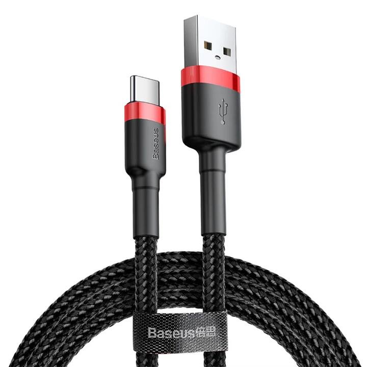 Baseus Cafule USB to Type-C Cable 3A 0.5M – Red and Black Gourmet Grocer Baseus Cafule USB to Type-C Cable 3A 0.5M - Red and Black