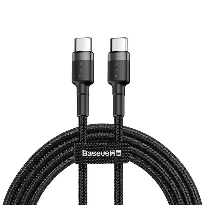 Baseus Cafule Series Type-C PD2.0 60W Fast Charging Cable 2M – Grey Black Gourmet Grocer Baseus Cafule Series Type-C PD2.0 60W Fast Charging Cable 2M - Grey Black