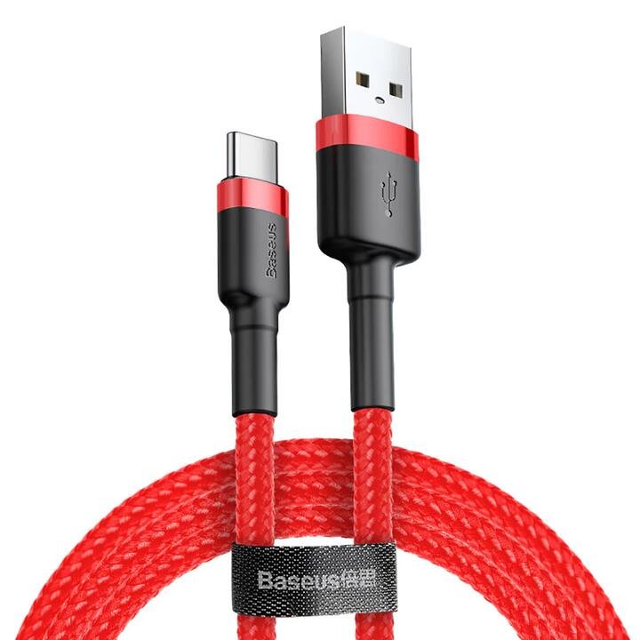 Baseus Cafule USB to Type-C Cable 3A 0.5M – Red Gourmet Grocer Baseus Cafule USB to Type-C Cable 3A 0.5M - Red