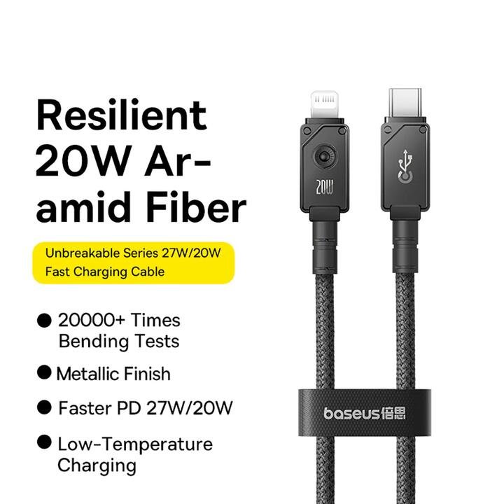 Baseus Aerospace Series Fast Charging Cable Type-C to iP 20W 1m Starry Black