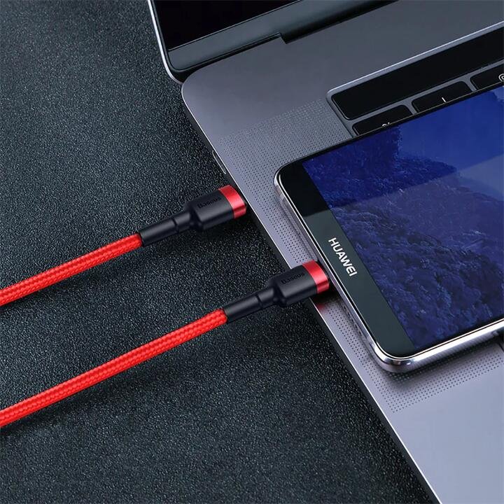 Baseus Cafule Series Type-C PD2.0 60W Fast Charging Cable 1M – Red Gourmet Grocer Baseus Cafule Series Type-C PD2.0 60W Fast Charging Cable 1M - Red