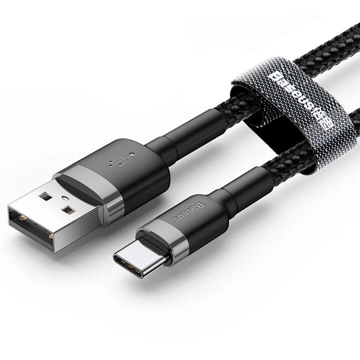 Baseus Cafule USB to Type-C Cable 2A 2M – Space Gray and Black Gourmet Grocer Baseus Cafule USB to Type-C Cable 2A 2M - Space Gray and Black