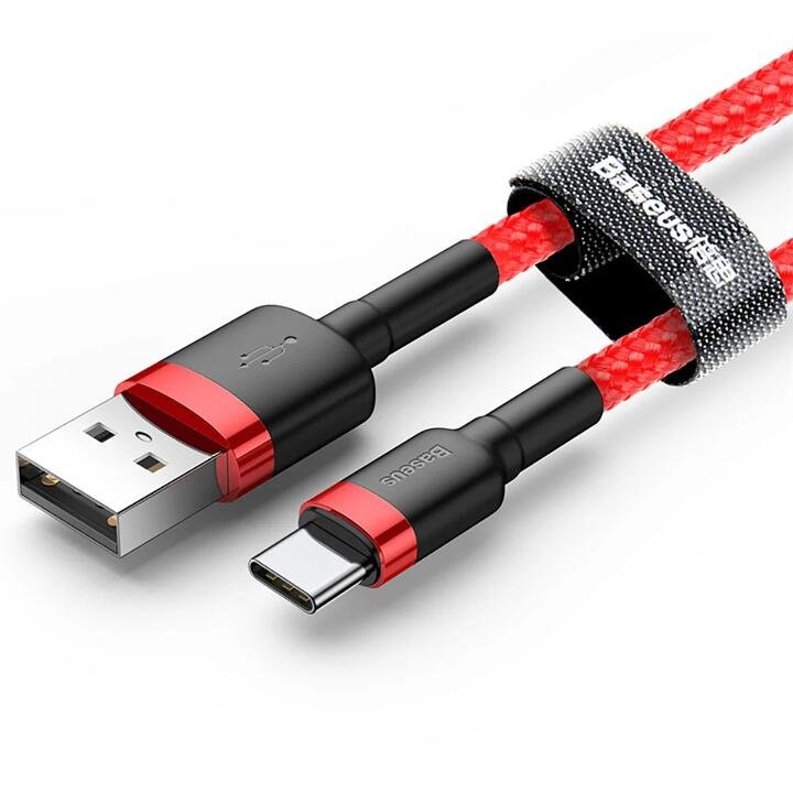 Baseus Cafule USB to Type-C Cable 2A 2M – Red Gourmet Grocer Baseus Cafule USB to Type-C Cable 2A 2M - Red