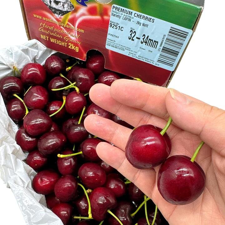 WVF Premium Lapin Cherries Gift Box 32-34mm – 2kg Gourmet Grocer WVF Premium Lapin Cherries Gift Box 32-34mm - 2kg