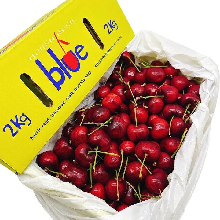 The Blue Sweet Georgia Cherries 30mm+ Gift Box 2kg Gourmet Grocer The Blue Sweet Georgia Cherries 30mm+ Gift Box 2kg
