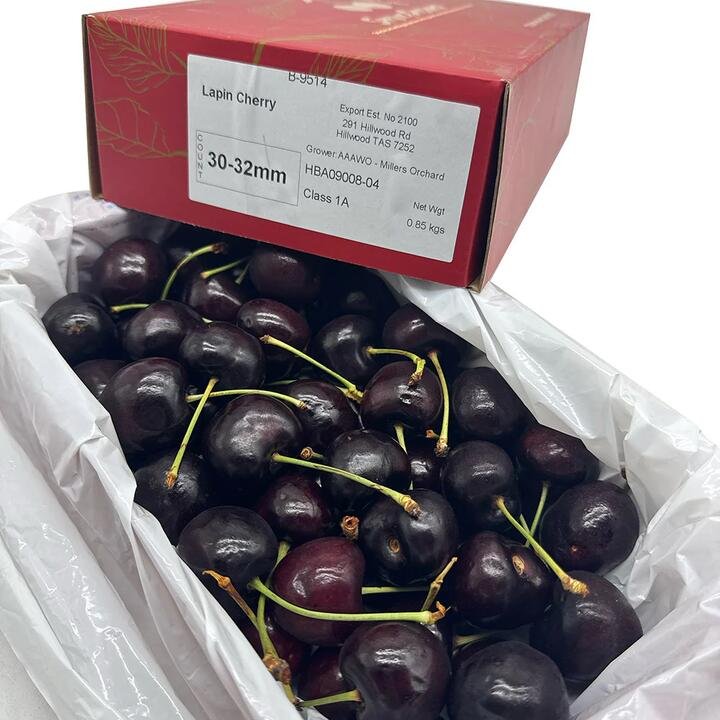 Tasmanian Lapin Cherries Gift Box - 30-32mm, 850g