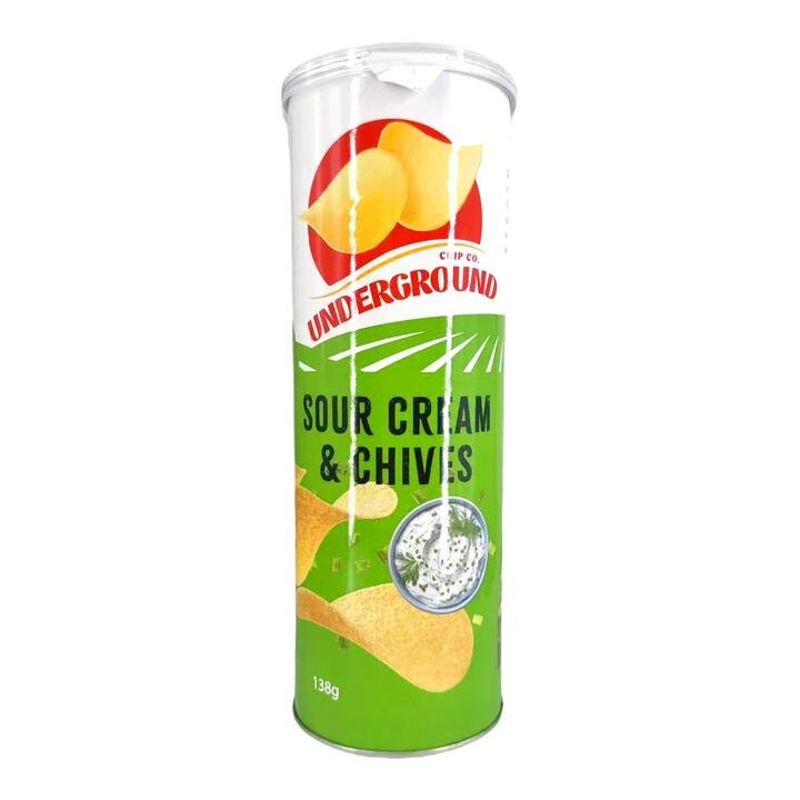 Underground Chip Co Sour Cream & Chives Chips - 13 Packs, 138g