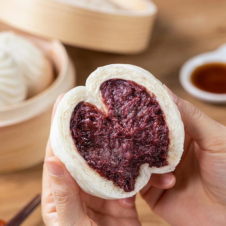 HeShanYuan Frozen Rose Red Bean Buns - 12pcs, 960g