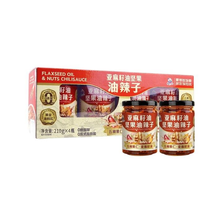 Fansaoguang Flaxseed Oil Crispy Chili with Mixed Nuts 210g x 4 Jars - Chili Crisp – Limited Import