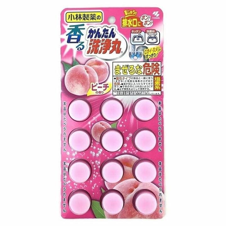 Kobayashi Pharmaceutical Drain Cleaner Peach Scented – 12 Tablets Gourmet Grocer Kobayashi Pharmaceutical Drain Cleaner Peach Scented - 12 Tablets