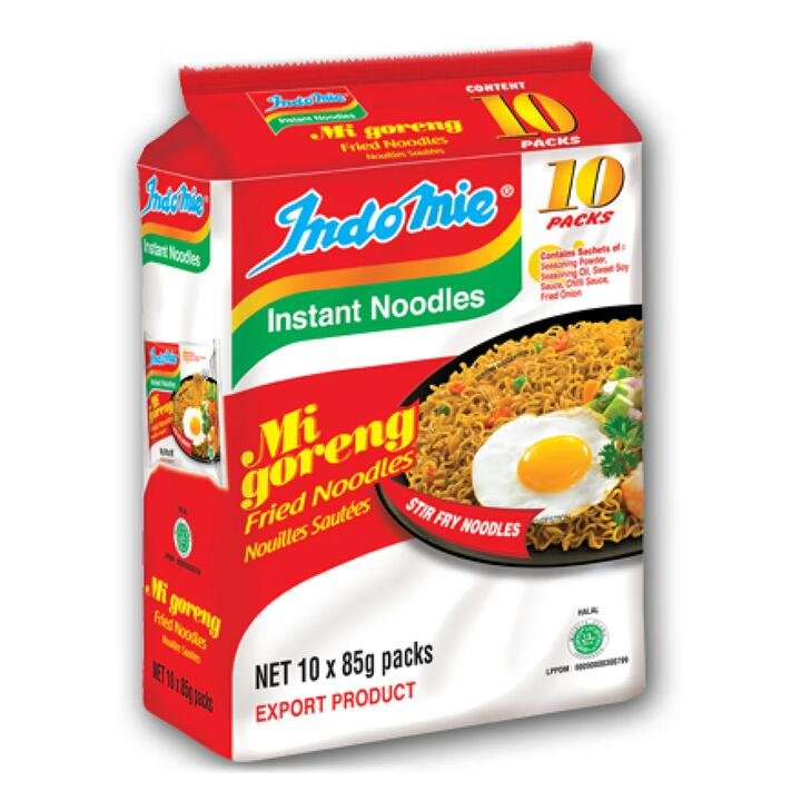 Indomie Mi Goreng Fried Noodles - Original Flavor, 85g x 10 Packs