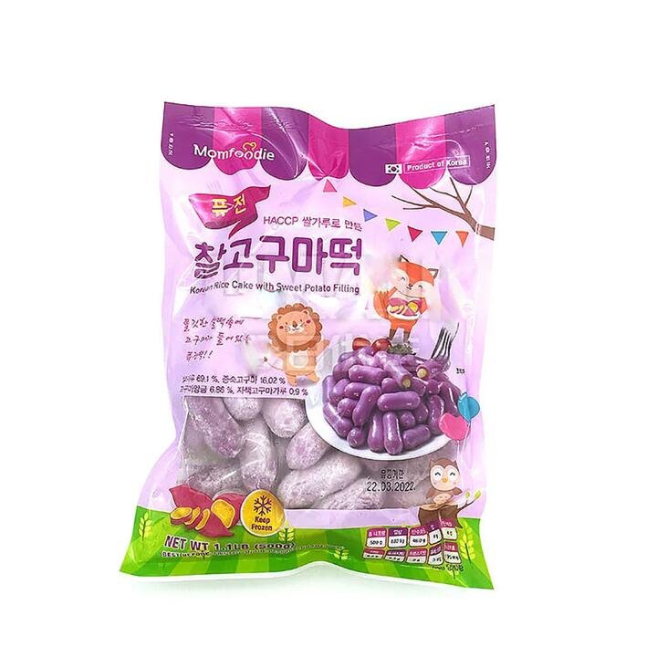 MomFoodie Frozen Korean Rice Cake with Sweet Potato Filling - 500g