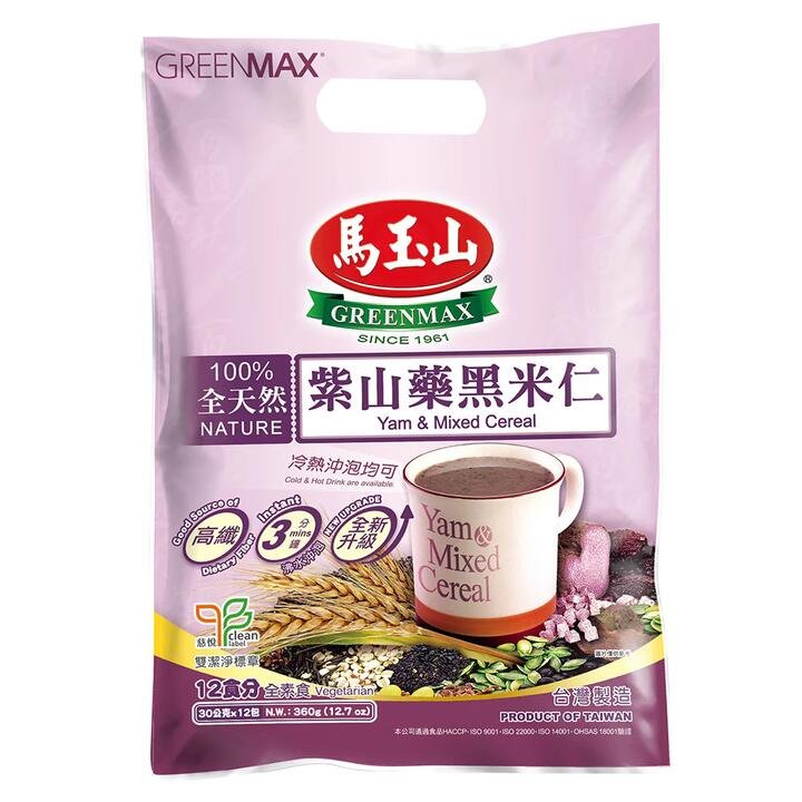 Greenmax Yam & Mixed Cereal - 30g x 12 Packs