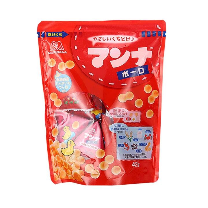 Morinaga Baby Snack Mini Buns - Triangle Pack, 10pcs, 34g