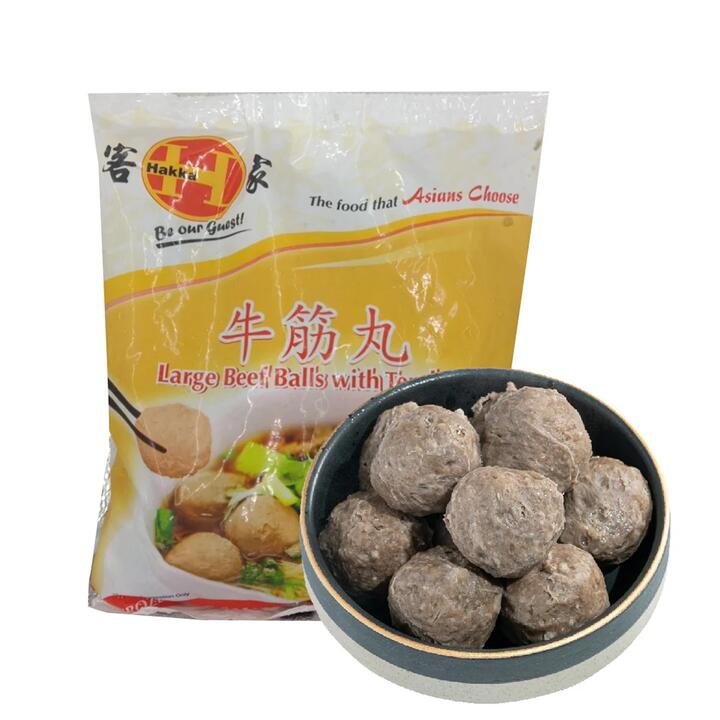 Hakka Frozen Large Beef Balls with Tendon – 800g Gourmet Grocer Hakka Frozen Large Beef Balls with Tendon - 800g