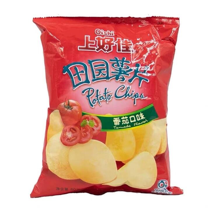 Oishi Tomato Flavor Potato Chips - 80g