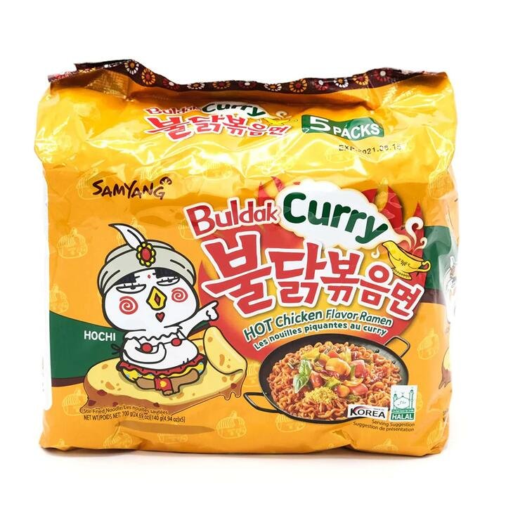 Samyang Buldak Curry Hot Chicken Flavor Ramen - 140g x 5 Packs