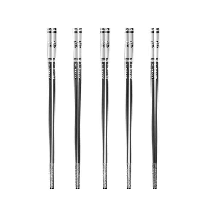 Cooker King 316 Stainless Steel Square Chopsticks - Set of 5 Pairs