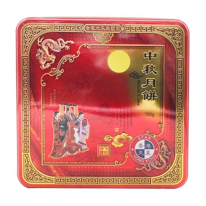 Star Hong Kong Mid-Autumn Mooncakes Gift Box - Red Bean Paste Flavor, 4 Pieces, 750g