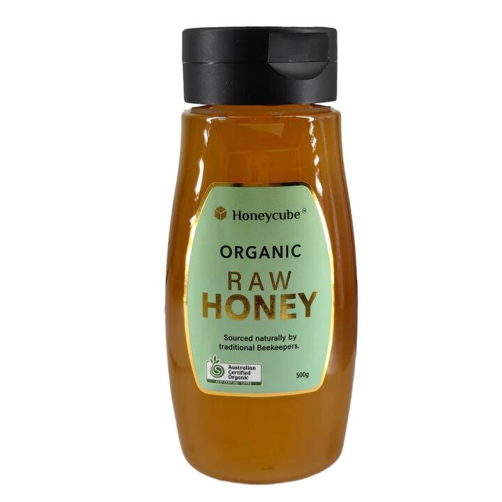 Honeycube Organic Raw Honey Squeeze Bottle - 500g