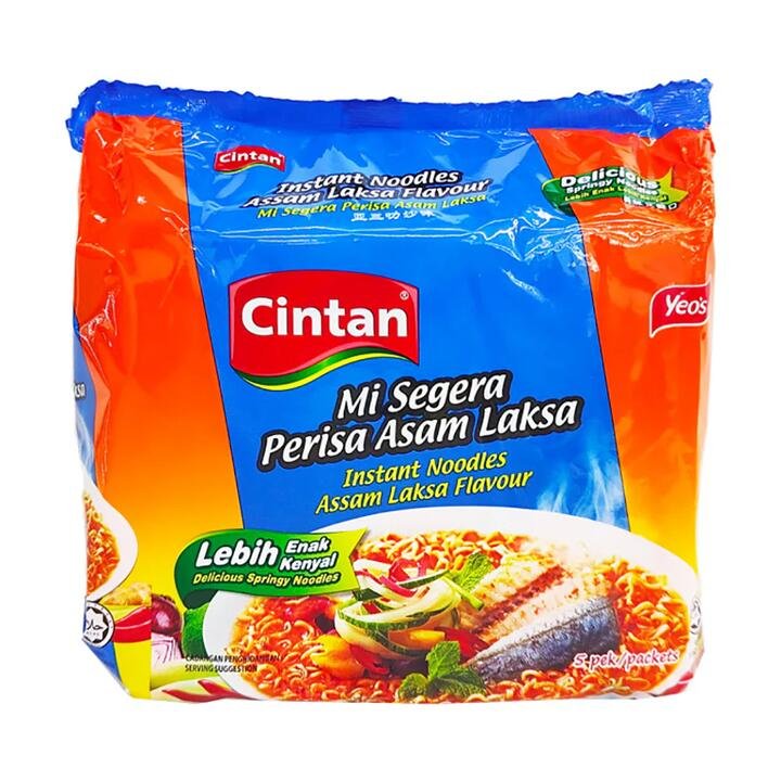 Cintan Instant Noodles Assam Laksa Flavour - 5 Packs (75g Each)