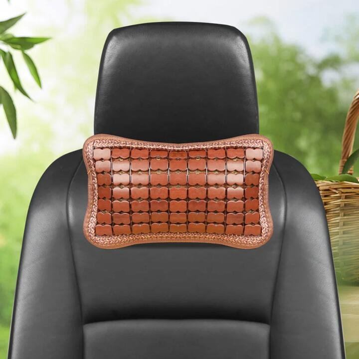 Ulife Car Bamboo Headrest - Elegant Brown
