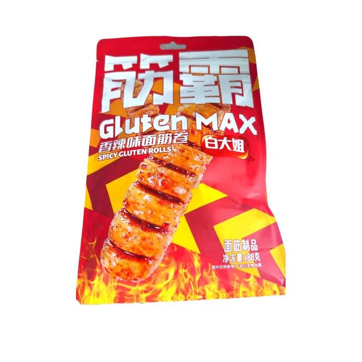 Bai Da Jie Gluten Max Spicy Gluten Rolls – 188g Gourmet Grocer Bai Da Jie Gluten Max Spicy Gluten Rolls - 188g