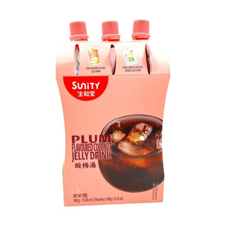 SUnity Plum Flavoured Coconut Jelly Drink - 540g (3 x 180g Pouches)